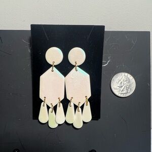Iridescent lightweight resign clay earrings only worn once beautiful.